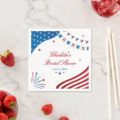 愛国的なウェディングシャワーペーパー（赤白青） スタンダードカクテルナプキン (インサイチュ)