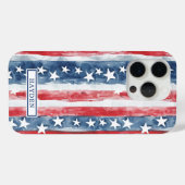 愛国的なウォーターカラーの星条旗モノグラム Case-Mate iPhoneケース (裏面 (横))