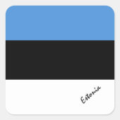 愛国的なエストニア&エストニア国旗、休日/スポーツ スクエアシール (正面)