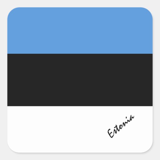 愛国的なエストニア&エストニア国旗、休日/スポーツ スクエアシール (正面)