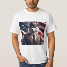 愛国的なオオカミ Tシャツ