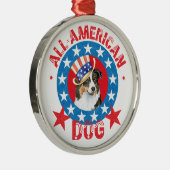 愛国的なオーストラリアの羊飼い メタルオーナメント (右)