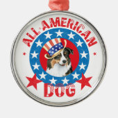 愛国的なオーストラリアの羊飼い メタルオーナメント (正面)