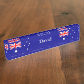 愛国的なオーストラリア国旗のデスク名プレート デスクネームプレート (側面)