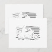 愛国的なオートバイヴィンテージアメリカンフラグバイクもしくは自転車に乗る人 サンキューカード (正面/裏面)