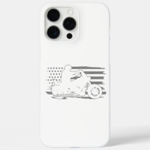 愛国的なオートバイヴィンテージアメリカンフラグバイクもしくは自転車に乗る人 iPhone 16 PRO MAXケース