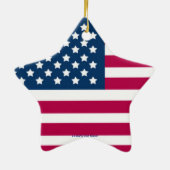 愛国的なオーナメント – アメリカ国旗の星 – 贈り物 セラミックオーナメント (裏面)