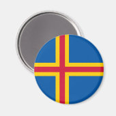 愛国的なオーランド諸島の旗 マグネット (正面/裏面)