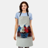 愛国的なカップケーキ エプロン (着用した状態)