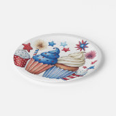 愛国的なカップケーキ ペーパープレート (アングル)