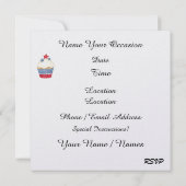 愛国的なカップケーキ 招待状 (裏面)