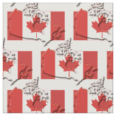 愛国的なカナダ国旗の地図の概要 ファブリック (クローズアップ)