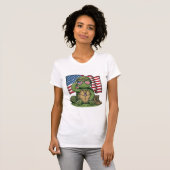 愛国的なカメの敬礼ベクトルデザイン_1 Tシャツ (正面フル)