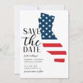 愛国的なカリフォルニア州でディスティネーションウェディング セーブザデート (正面)