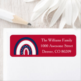 愛国的なカントリーレッドホワイトブルーアメリカンレインボー ラベル