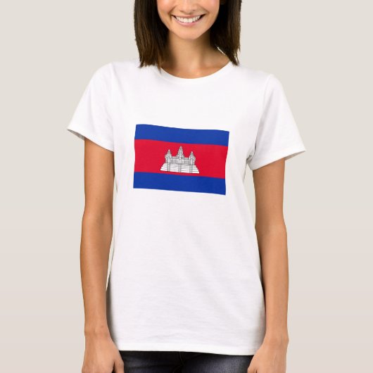 愛国的なカンボジアの国旗 Tシャツ (正面)