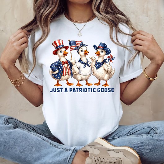愛国的なガチョウの楽しい4th of July トライブレンドＴシャツ