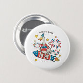 愛国的なガチョウ 250周年記念 独立記念日 缶バッジ (正面&裏面)
