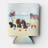 愛国的なキャリバリーキングチャールズスパニエル犬 缶クーラー (正面)