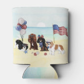 愛国的なキャリバリーキングチャールズスパニエル犬 缶クーラー (裏面)