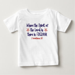 愛国的なキリスト教の聖書の詩の自由 ベビーTシャツ