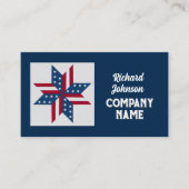 愛国的なキルトブロックパターン星とストライプ 名刺 (正面)