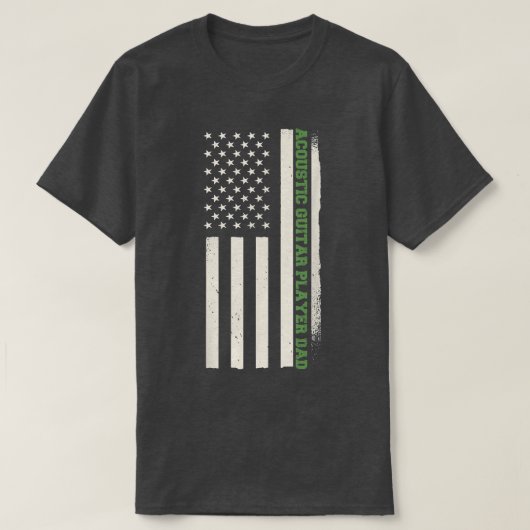 愛国的なギタリストミュージシャンアコースティックギタプライ Tシャツ (デザイン正面)