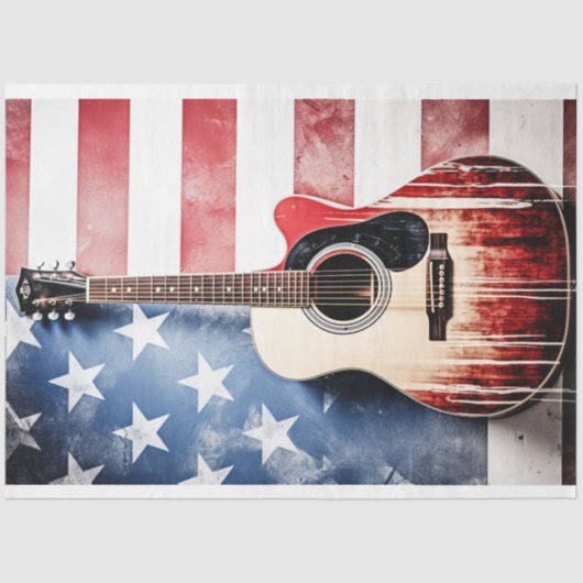 愛国的なギター1デクページ紙 薄葉紙 (正面)