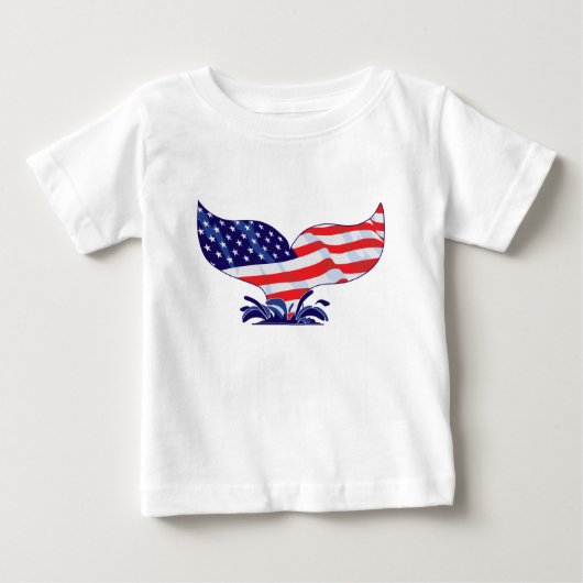 愛国的なクジラの尾 ベビーTシャツ (正面)