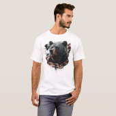 愛国的なクマ猫ニャーシャツ Tシャツ (正面フル)