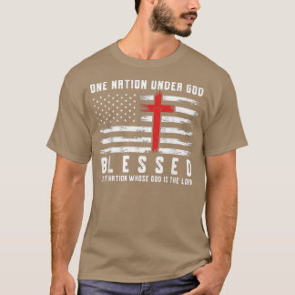 愛国的なクリスチャンに祝福された神の下のひとつの国 Tシャツ