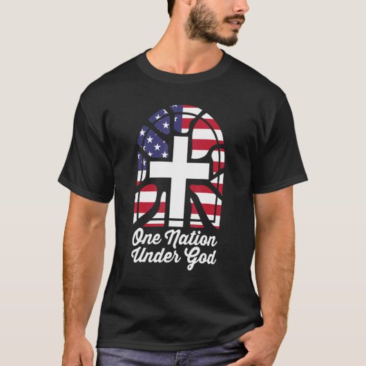 愛国的なクリスチャン米国の地図Us Flag One Nation Und Tシャツ (正面)