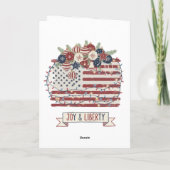 愛国的なクリスマスアメリカ国旗「Joy & Liberty」 カード (裏面)