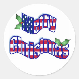 愛国的なクリスマスステッカー ラウンドシール