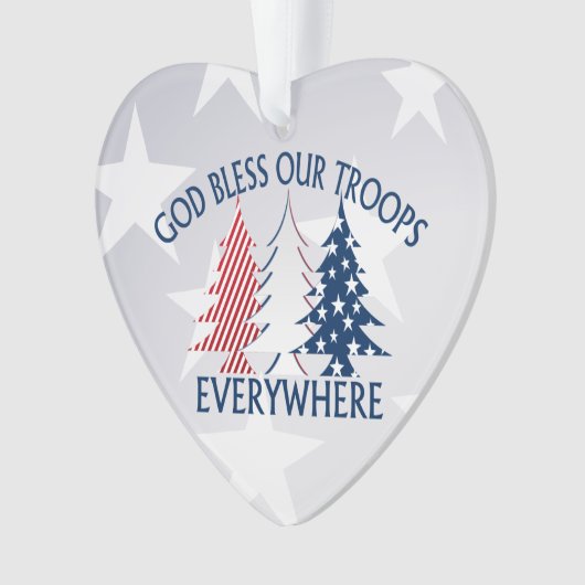 愛国的なクリスマスツリーと祈りの言葉 オーナメント (正面)