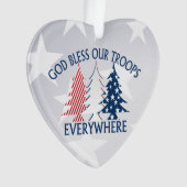 愛国的なクリスマスツリーと祈りの言葉 オーナメント (正面)