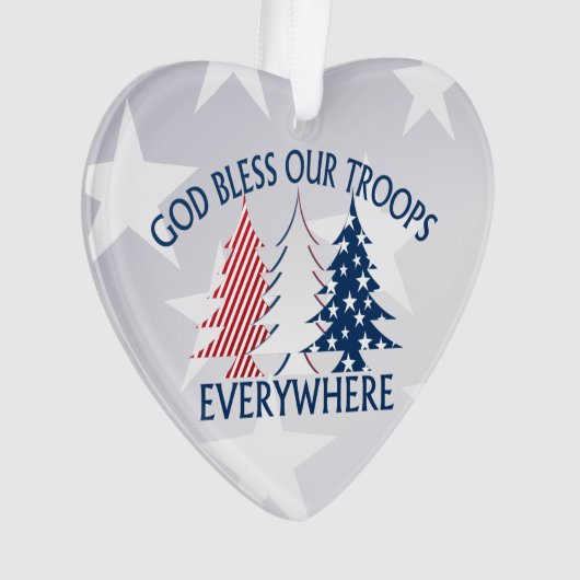 愛国的なクリスマスツリーと祈りの言葉 オーナメント (正面)