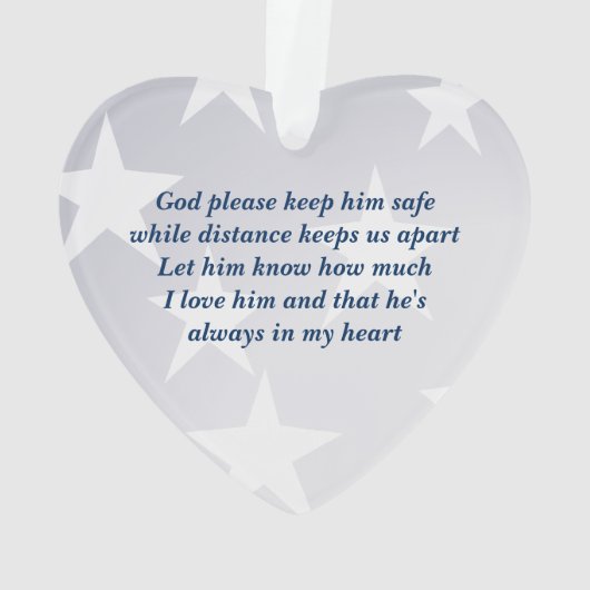 愛国的なクリスマスツリーと祈りの言葉 オーナメント (裏面)