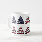 愛国的なクリスマスツリーのメリークリスマス コーヒーマグカップ (正面左)