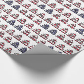 愛国的なクリスマスツリーのメリークリスマス ラッピングペーパー (角)