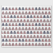 愛国的なクリスマスツリーズ幸せなクリスマス ラッピングペーパー (フラット)