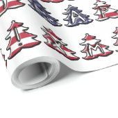 愛国的なクリスマスツリーズ幸せなクリスマス ラッピングペーパー (ロールコーナー)