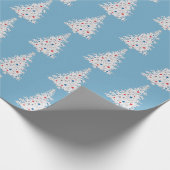 愛国的なクリスマスツリー赤、白、青 ラッピングペーパー (角)