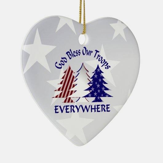 愛国的なクリスマスツリー/軍隊祈りの言葉 セラミックオーナメント (右)