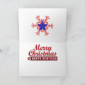 愛国的なクリスマスホリデーカード シーズンカード (内部)
