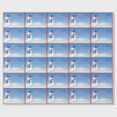 愛国的なクリスマスラッピング紙-雪だるま敬礼 ラッピングペーパー (フラット)