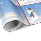 愛国的なクリスマスラッピング紙-雪だるま敬礼 ラッピングペーパー (ロールコーナー)