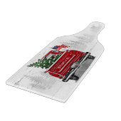 愛国的なクリスマスヴィンテージレッドトラック素朴国旗 カッティングボード (角)