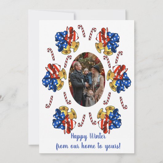 愛国的なクリスマス写真 シーズンカード (正面)
