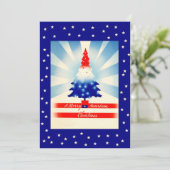 愛国的なクリスマス歓迎ホームパーティーの招待状 招待状 (スタンド正面)